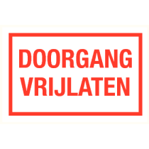 Doorgang vrijlaten