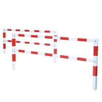 Dubbel afzethek, sluishek, breedte per afzethek 350 cm, draaibaar, rood/wit