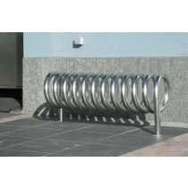 Fietsenrek in spiraalvorm gepolijst inox