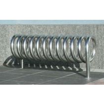 Fietsenrek verzinkt in spiraalvorm, 2 staanders ingraven