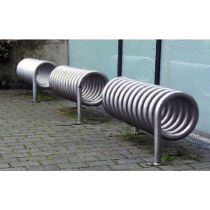 Fietsenrek verzinkt in spiraalvorm, 2 staanders met voetplaat