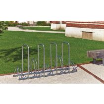 Fietsenrek voor 5 fietsen, 2 niveaus naast elkaar met anti-diefstalbeugels