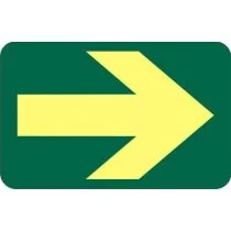 Fotoluminescerende sticker rechthoek pijl