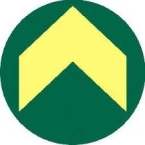 Fotoluminescerende sticker rond met pijl