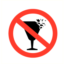 Gebruik glazen van glas verboden.