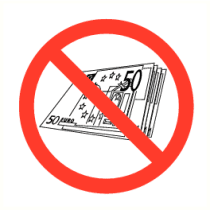 Geen bankbiljetten aanwezig