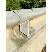 Geleiderailreflector trapezium, kleur reflector rood/wit