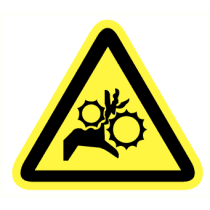 Gevaar voor handen in tandwielen