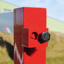 Handbediende dubbele draaiboom, overspanning per draaiboom 125 cm, zonder steunpaal, rood/wit
