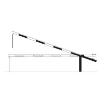 Handbediende slagboom met pendelsteun, tegengewicht, overspanning 439 cm, rood/wit