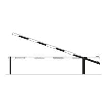 Handbediende slagboom met vaste steun, tegengewicht, overspanning 489 cm, rood/wit