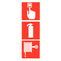 Handmelder + Brandblusser + Brandhaspel