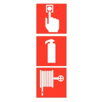 Handmelder + Brandblusser + Brandhaspel