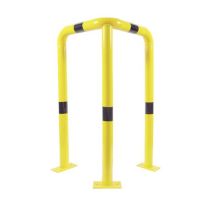 Hoek beschermbeugel staal ø 76 mm geel coated 120 x 60 x 60 cm (h x br x br)