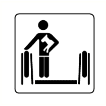 Hond dragen op roltrap