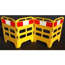 Inklapbaar afzethek HDPE, 300 x 100 cm, kleur geel