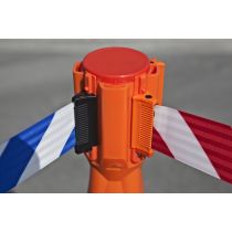 Kegeladapter met uittrekbaar geel/zwart lint (textiel)