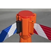 Kegeladapter met uittrekbaar geel/zwart lint (textiel)