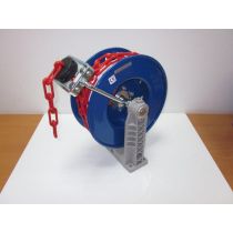 Kettinghaspel zelfoprollend 15 meter, rood/wit pvc ketting