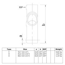 Kruisstuk voor helling 30° - 45° (Type 23)
