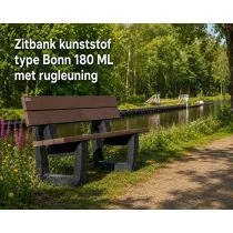 Kunststof zitbank type Bonn 180 ML met rugleuning