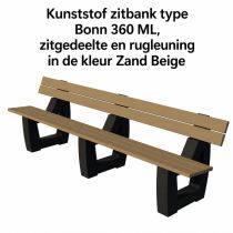 Kunststof zitbank type Bonn 360 ML met rugleuning