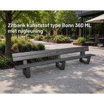 Kunststof zitbank type Bonn 360 ML met rugleuning
