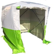 Lastent, werktent, montagetent, kleur wit/groen, 180x180x190 cm