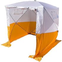 Lastent, werktent, montagetent, kleur wit/oranje, 180x180x190 cm
