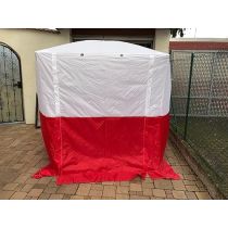 Lastent, werktent, montagetent, kleur wit/rood, 180x180x190 cm