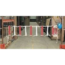 Linthaspel met verticale stroken, 12 meter, rood/wit zonder reflectie