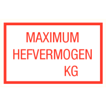 Tekstbord Maximum hefvermogen kg