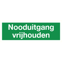 Nooduitgang vrijhouden (tekst)
