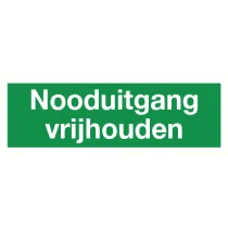 Nooduitgang vrijhouden (tekst)