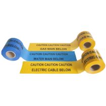 Ondergronds waarschuwingslint 365 meter x 15 cm, caution gas main below