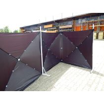 Ongevallenscherm 7,20 x 1,80 meter, kleur scherm zwart