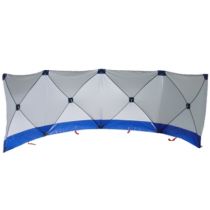 Ongevallenscherm 7,20 x 1,80 meter, kleur wit/blauw