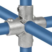 Open (klapbaar) 4-Weg kruisstuk (Type 26 O), ronde buiskoppeling