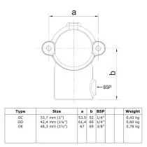 Open (klapbaar) T-stuk (Type 31 O)