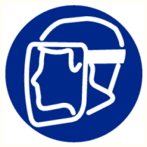 Pictogram Gelaatsbescherming verplicht
