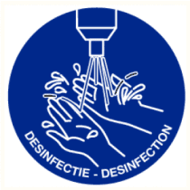 Pictogram Handen desinfecteren verplicht