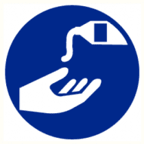 Pictogram Handen desinfecteren verplicht