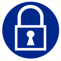 Pictogram Hangslot verplicht