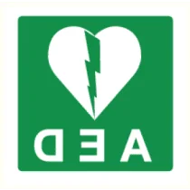 Pictogram Hartdefibrillator AED (spiegelbeeld)