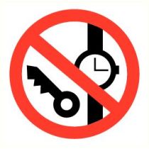 Pictogram Horloge / sleutel verboden