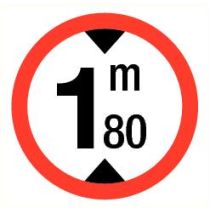 Pictogram Maximale doorrijhoogte 1,80 m
