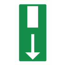 Pictogram Nooduitgang rechtdoor (of naar beneden)