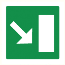 Pictogram Nooduitgang rechts trap af