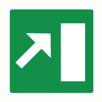 Pictogram Nooduitgang rechts trap op
