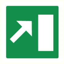 Pictogram Nooduitgang rechts trap op